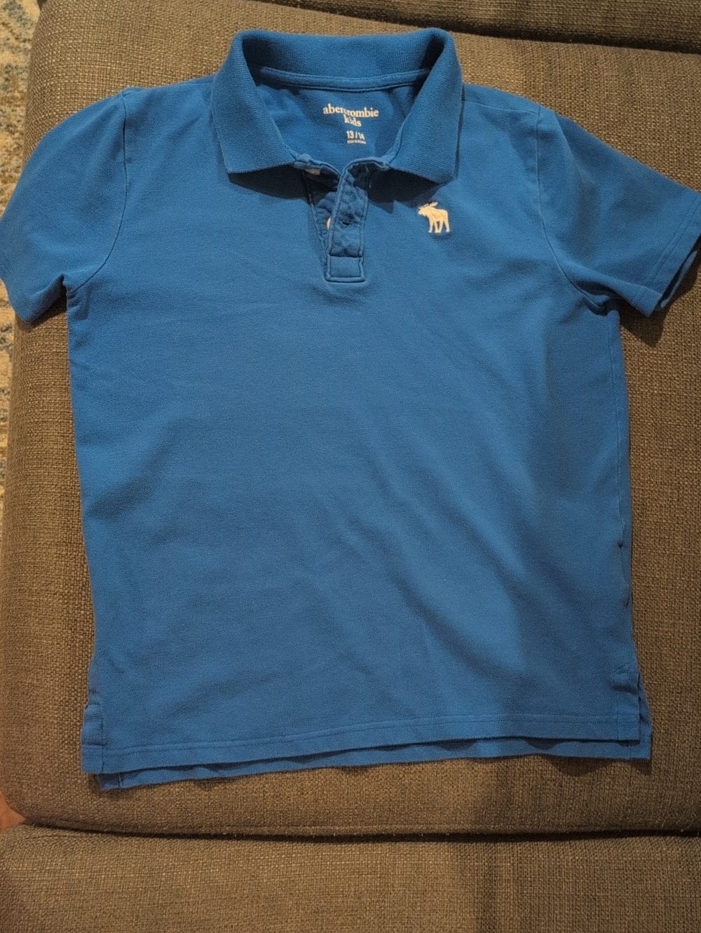 Abercrombie & Fitch Royal Blue Polo with Embroidered Moose. Size 13/14